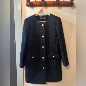 J. Crew Women's Black Bouclé Coat